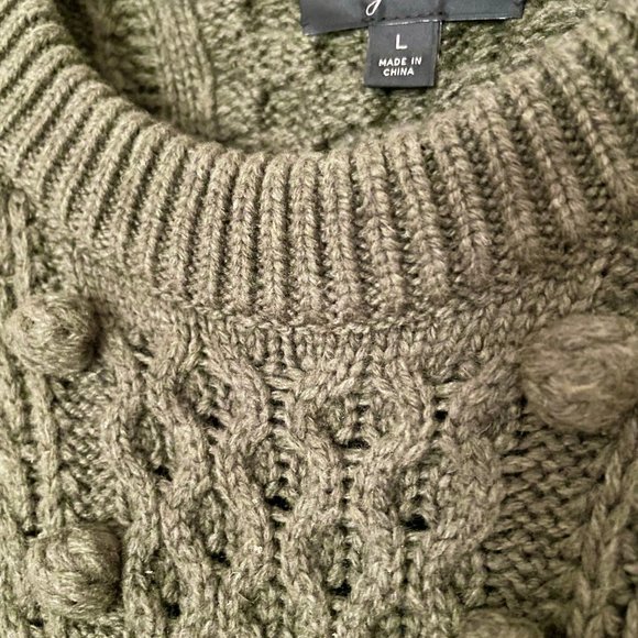 J.Crew Textured Ball Sweater in Dark Moss Size L - Picture 3 of 4